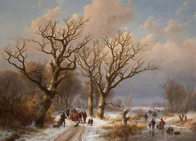Eugene Verboeckhoven Winter Landscape with Horse Norge oil painting art